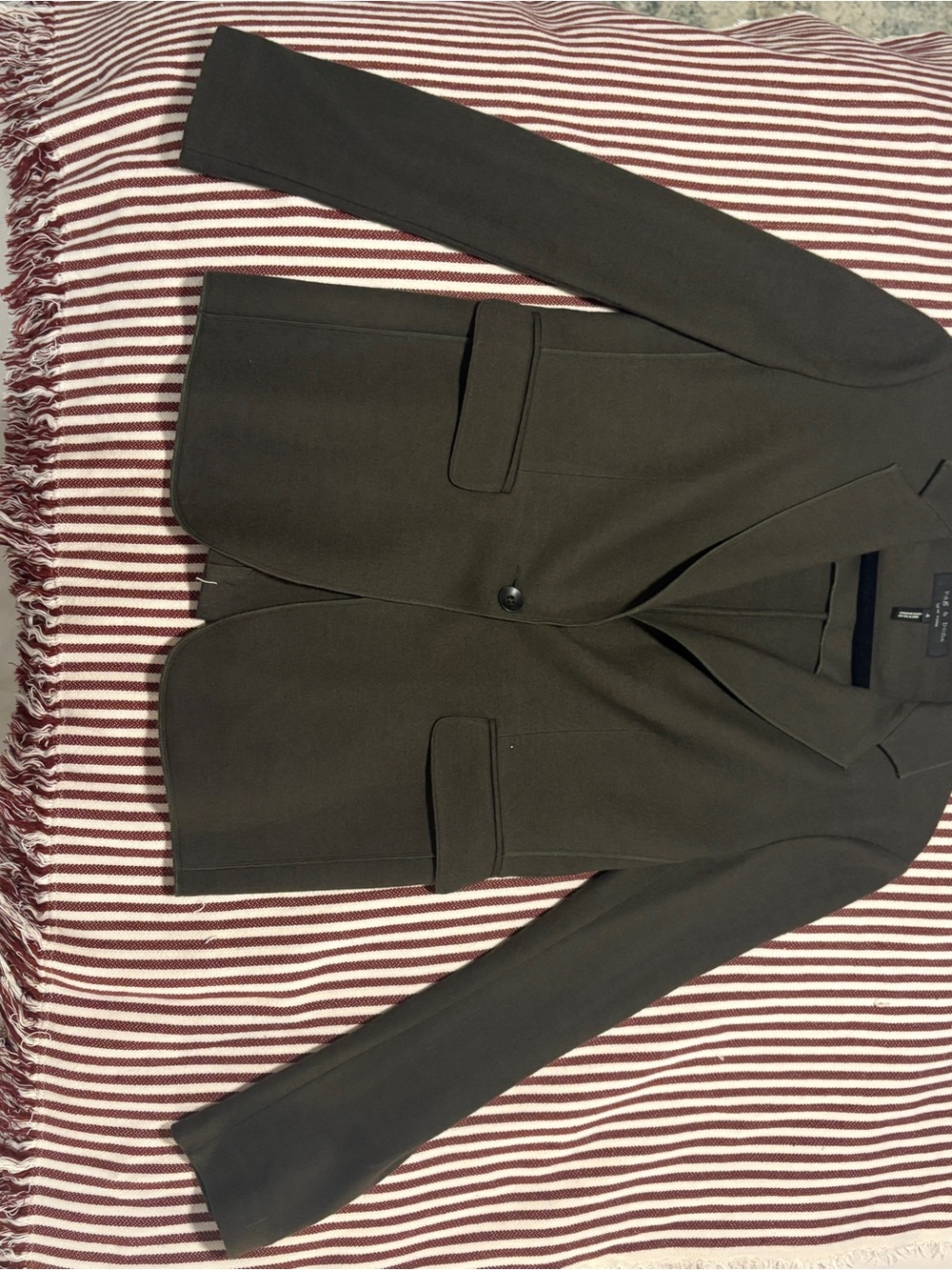 rag & bone 100% Wool Tailored Blazer – Deep Olive Brown | Women’s Size 4 - Picture 4 of 7